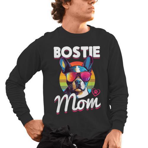Boston Terrier Bostie Dog Breed Pet Bostie Mom Men's Long Sleeve T-Shirt - Bostonterriersmerch.com
