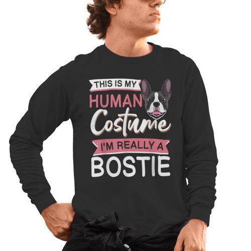 Boston Terrier Dog Bostie Halloween Costume Dog For Kids Men's Long Sleeve T-Shirt - Bostonterriersmerch.com AU