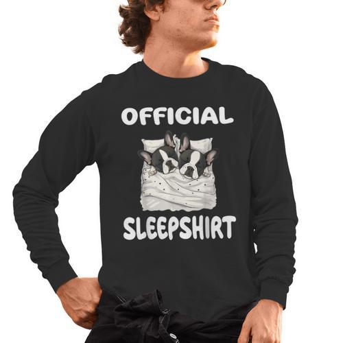 Boston Terrier Dog Official Sleepshirt Pajamas Nightgown For Men Women Girls Kids Men's Long Sleeve T-Shirt - Bostonterriersmerch.com