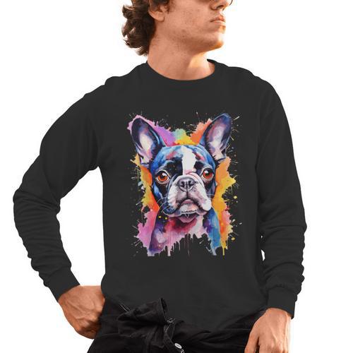 Boston Terrier Lover Pop Art Color Boston Terrier Dog For Men Women Girls Kids Men's Long Sleeve T-Shirt - Bostonterriersmerch.com