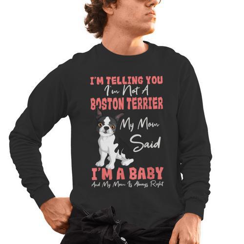 Boston Terrier Mom American Gentleman Dog Lover Mother's Day Men's Long Sleeve T-Shirt - Bostonterriersmerch.com