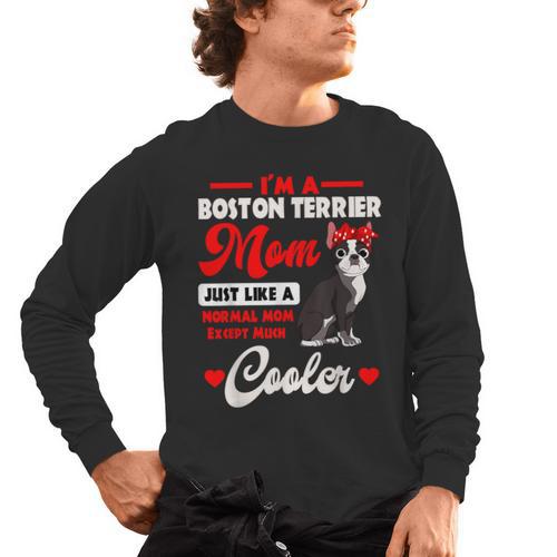 Boston Terrier Mom American Gentleman Dog Mother's Day Men's Long Sleeve T-Shirt - Bostonterriersmerch.com