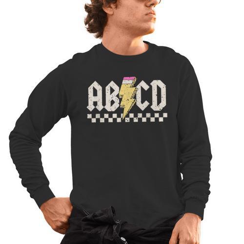 Boys Girls Teachers ABCD Rock Graphic Back To School Class Men's Long Sleeve T-Shirt - teacherstshirts.com DE