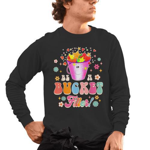 Be A Bucket Filler Teacher Teaching Groovy Back To School For Men Women Men's Long Sleeve T-Shirt - teacherstshirts.com