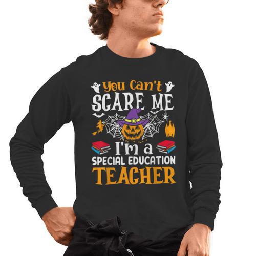 You Can't Scare Me I'm A Special Education Teacher Halloween Men's Long Sleeve T-Shirt - teacherstshirts.com
