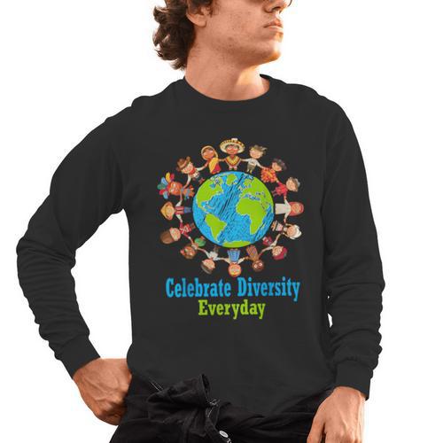 Celebrate Diversity Everyday Teachers & School Student Gift Men's Long Sleeve T-Shirt - teacherstshirts.com AU