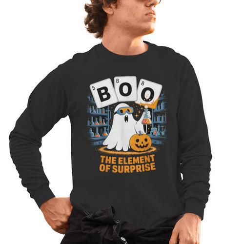 Chemistry Boo Ghost Element Of Surprise Science Teacher Tee Men's Long Sleeve T-Shirt - teacherstshirts.com UK