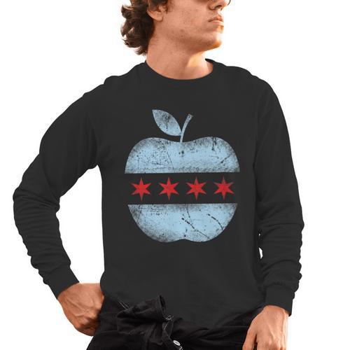 Chicago Flag Teacher School Cute Men's Long Sleeve T-Shirt - teacherstshirts.com