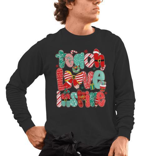Christmas Coquette Bow Teacher Teach Love Inspire Men's Long Sleeve T-Shirt - teacherstshirts.com