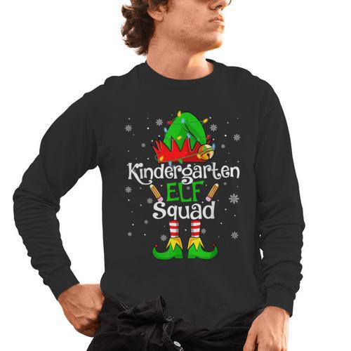 Christmas Kindergarten Elf Squad Teacher Student Men's Long Sleeve T-Shirt - teacherstshirts.com