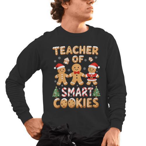 Christmas Teacher Of Smart Cookies Gingerbread Man Teaching Men's Long Sleeve T-Shirt - teacherstshirts.com DE