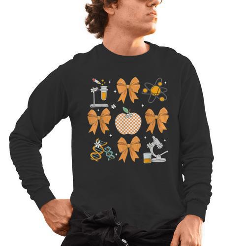 Coquette Bow Fall Science Teacher Stem Teacher Thanksgiving Men's Long Sleeve T-Shirt - teacherstshirts.com DE
