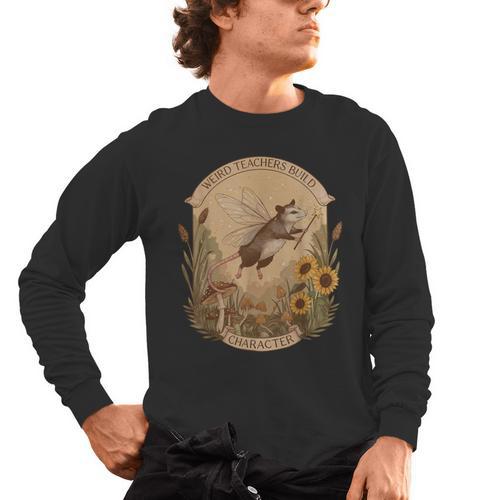 Cottagecore Fairy Opossum Weird Teachers Build Character Men's Long Sleeve T-Shirt - teacherstshirts.com AU