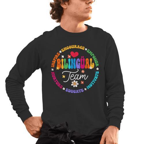 Cultivando Bilingues Dual Language Bilingual Team Teacher Men's Long Sleeve T-Shirt - teacherstshirts.com AU