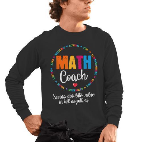 Cute Math Coach Teacher Mathematical Nerd School Men's Long Sleeve T-Shirt - teacherstshirts.com