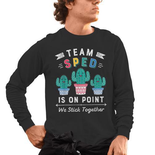 Cute SPED Teacher Special Education Cactus SPED Teacher Men's Long Sleeve T-Shirt - teacherstshirts.com