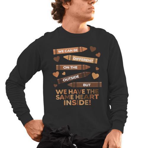 We Can Be Different On The Outside Melanin Teacher Men Women Kids Men's Long Sleeve T-Shirt - teacherstshirts.com UK
