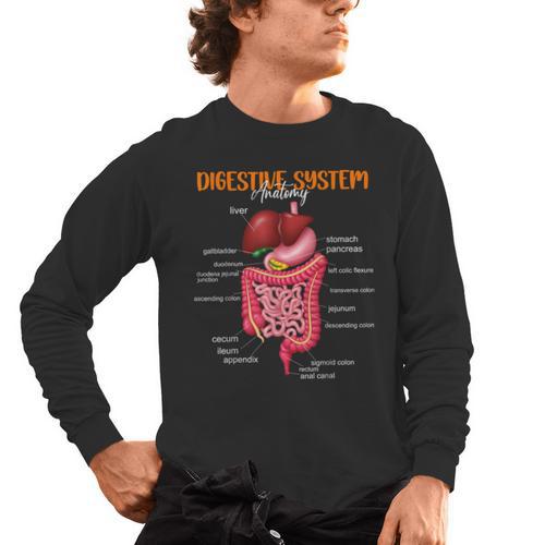 Digestive System Anatomy Anatomical Biology Teacher Men's Long Sleeve T-Shirt - teacherstshirts.com UK