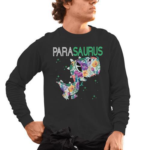 Dino Para Professional Teacher Collection T-Rex Dinosaur Paraeducator Assistant Teacher Men's Long Sleeve T-Shirt - teacherstshirts.com CA