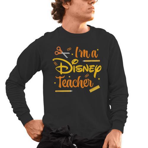 Disney Back To School I'm A Disney Teacher Crafty Logo Men's Long Sleeve T-Shirt - teacherstshirts.com