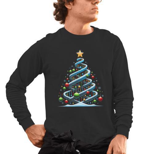 DNA Helix Christmas Tree Scientist Biology Science Teacher Men's Long Sleeve T-Shirt - teacherstshirts.com UK