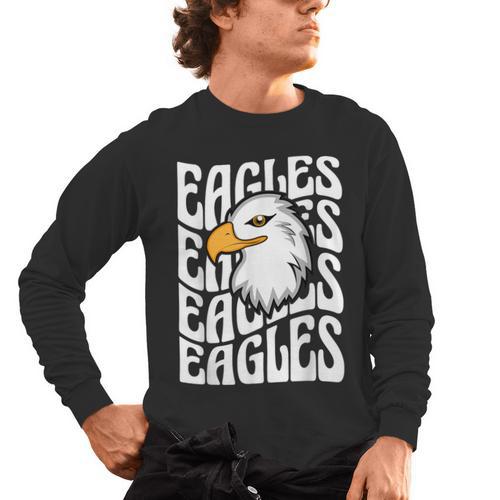 Eagles School Sports Fan Team Spirit Teacher Parent Student Men's Long Sleeve T-Shirt - teacherstshirts.com DE