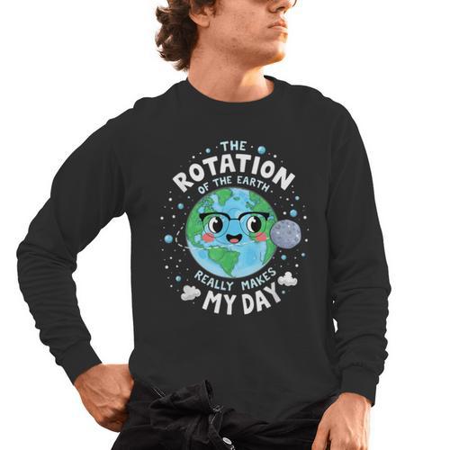 Earth Day Rotation Of The Earth Makes My Day Science Teacher Men's Long Sleeve T-Shirt - teacherstshirts.com UK
