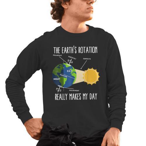 Earth Rotation Earth Day Science Teacher Kids Women Men's Long Sleeve T-Shirt - teacherstshirts.com UK