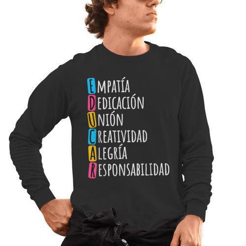 Educar Bilingual Spanish Teacher Men's Long Sleeve T-Shirt - teacherstshirts.com