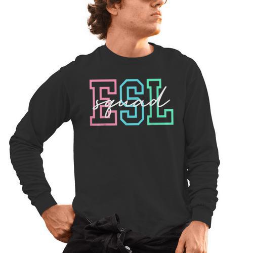 ESL Squad Teacher English As A Second Language Men's Long Sleeve T-Shirt - teacherstshirts.com DE