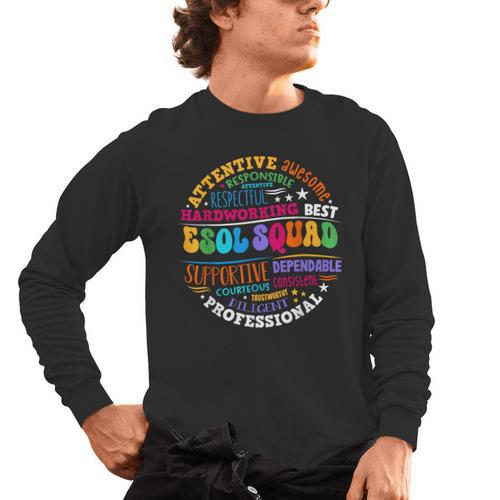 ESOL Squad Teachers And Students Team Back To School Men's Long Sleeve T-Shirt - teacherstshirts.com UK