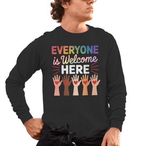Everyone Is Welcome Here Shirt Teacher Men's Long Sleeve T-Shirt - teacherstshirts.com DE