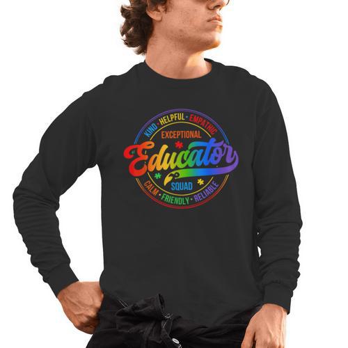 Exceptional Educator Squad Special Education Teacher Autism Men's Long Sleeve T-Shirt - teacherstshirts.com DE