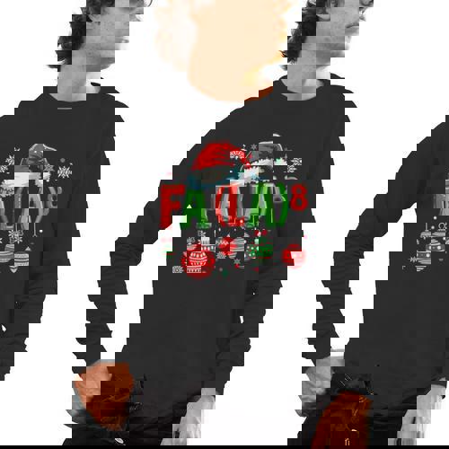 FA LA 8 Christmas Santa FA La Math Teacher Student Men&#x27;s Long Sleeve T-Shirt - teacherstshirts.com