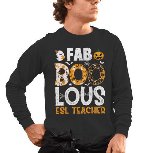 Faboolous ESL ESOL Teacher Spooky Teacher Halloween Costume For Men Women Men's Long Sleeve T-Shirt - teacherstshirts.com