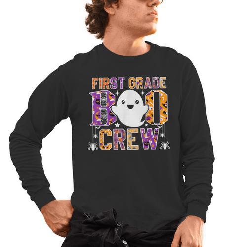 First Grade Boo Crew Teacher Student Halloween Costume Men's Long Sleeve T-Shirt - teacherstshirts.com AU