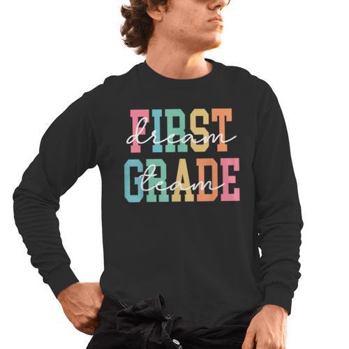 First Grade Dream Team Back To School 1st Grade Teacher Men's Long Sleeve T-Shirt - teacherstshirts.com AU