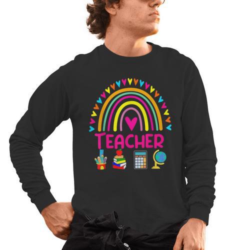 Future Kids Career Teacher Rainbow Boy Girl Graduations Men's Long Sleeve T-Shirt - teacherstshirts.com CA