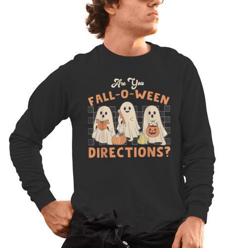 Ghost Are You Fall-O-Ween Directions Teacher Halloween Men's Long Sleeve T-Shirt - teacherstshirts.com AU