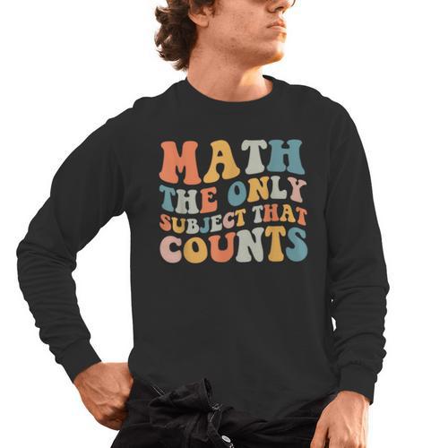 Groovy Math Is The Only Subject That Counts Math Teacher For Men Women Girls Kids Men's Long Sleeve T-Shirt - teacherstshirts.com UK