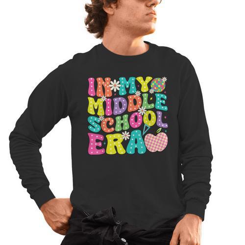 Groovy In My Middle School Era Back To School Teacher Men's Long Sleeve T-Shirt - teacherstshirts.com UK