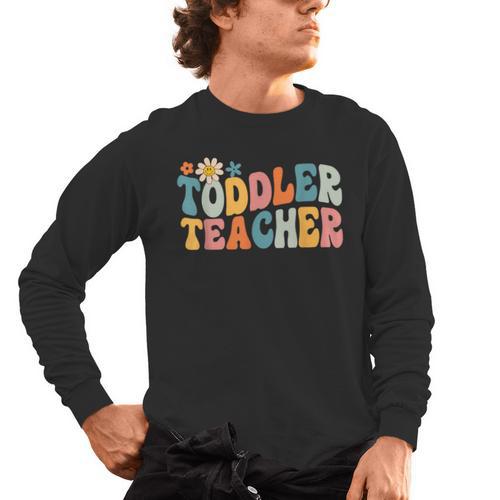 Groovy Toddler Teacher Appreciation Back To School Men's Long Sleeve T-Shirt - teacherstshirts.com