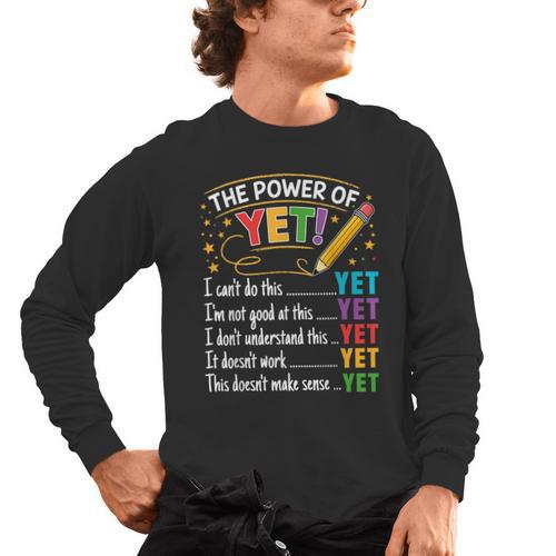 Growth Mindset Teacher Power Of Yet Inspirational Men's Long Sleeve T-Shirt - teacherstshirts.com CA