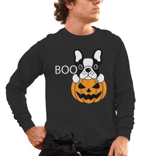 The Halloween Boston Terrier Men's Long Sleeve T-Shirt - Bostonterriersmerch.com CA