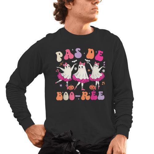 Halloween Dance Teacher Pas De Boo-Ree Ghost Ballet Dancer Men's Long Sleeve T-Shirt - teacherstshirts.com CA