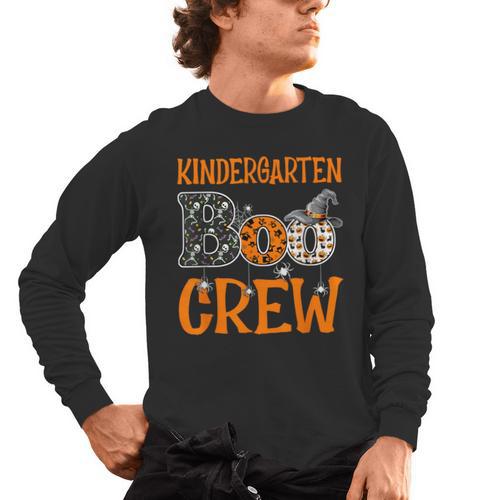 Halloween Kindergarten Boo Crew Kinder Teacher Student Men's Long Sleeve T-Shirt - teacherstshirts.com CA