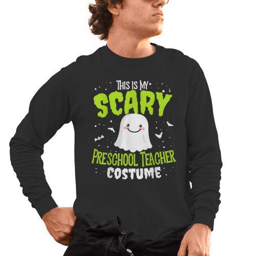 Halloween This Is My Scary Preschool Teacher Custome For Men Women Kids Men's Long Sleeve T-Shirt - teacherstshirts.com DE