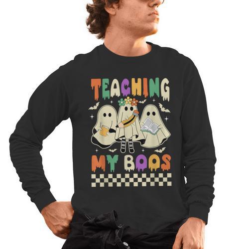 Halloween Teaching My Boos Cute Ghost Teacher Life Costume Men's Long Sleeve T-Shirt - teacherstshirts.com UK
