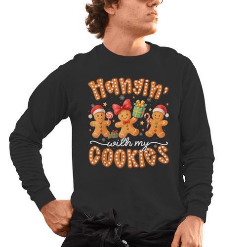 Hangin With My Cookies Gingerbread Men Women Xmas Teacher Men's Long Sleeve T-Shirt - teacherstshirts.com DE