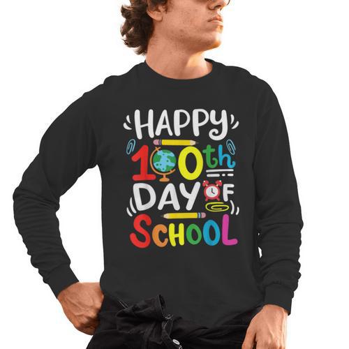 Happy 100th Day Of School 100 Days Of School Teacher Student Men's Long Sleeve T-Shirt - teacherstshirts.com AU
